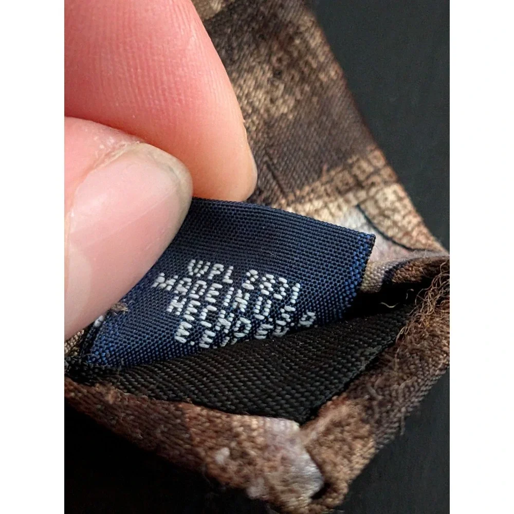 Vintage David Taylor Tie Necktie Brown‎ Abstract Clip On 20